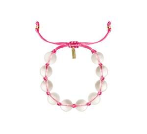 NEW ADRIANA PAPPAS women's glass bracelet on colored cord in hot pink